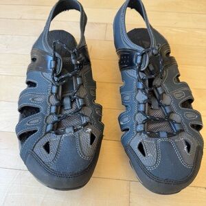 Ozark Trail Men Water Sandals 12 Black Outdoor Hiking Shoes | Adjustable Strap